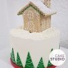 Bolo decorado de casinha de Natal (Gingerbread House). Feito por Cake Studio ( contato@cakestudio.com.br | Whatsapp: (11) 96882-2623 ).